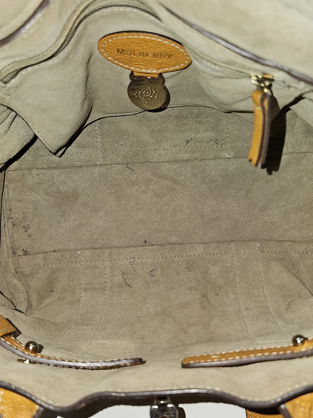 Mulberry Tan Leather Satchel with Turn-Lock